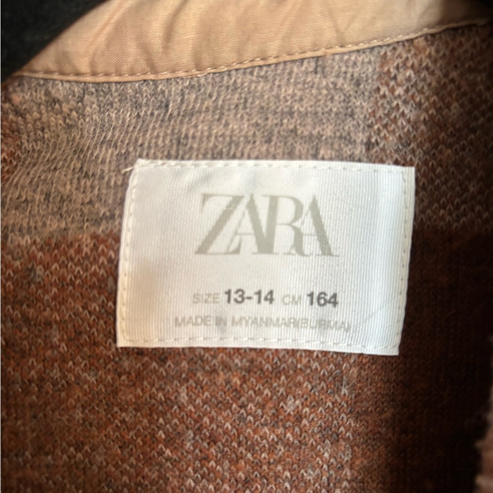 Zara Rust/Pink Checkered Jacket/Shacket - Picture 4 of 4